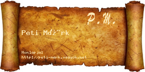 Peti Márk névjegykártya